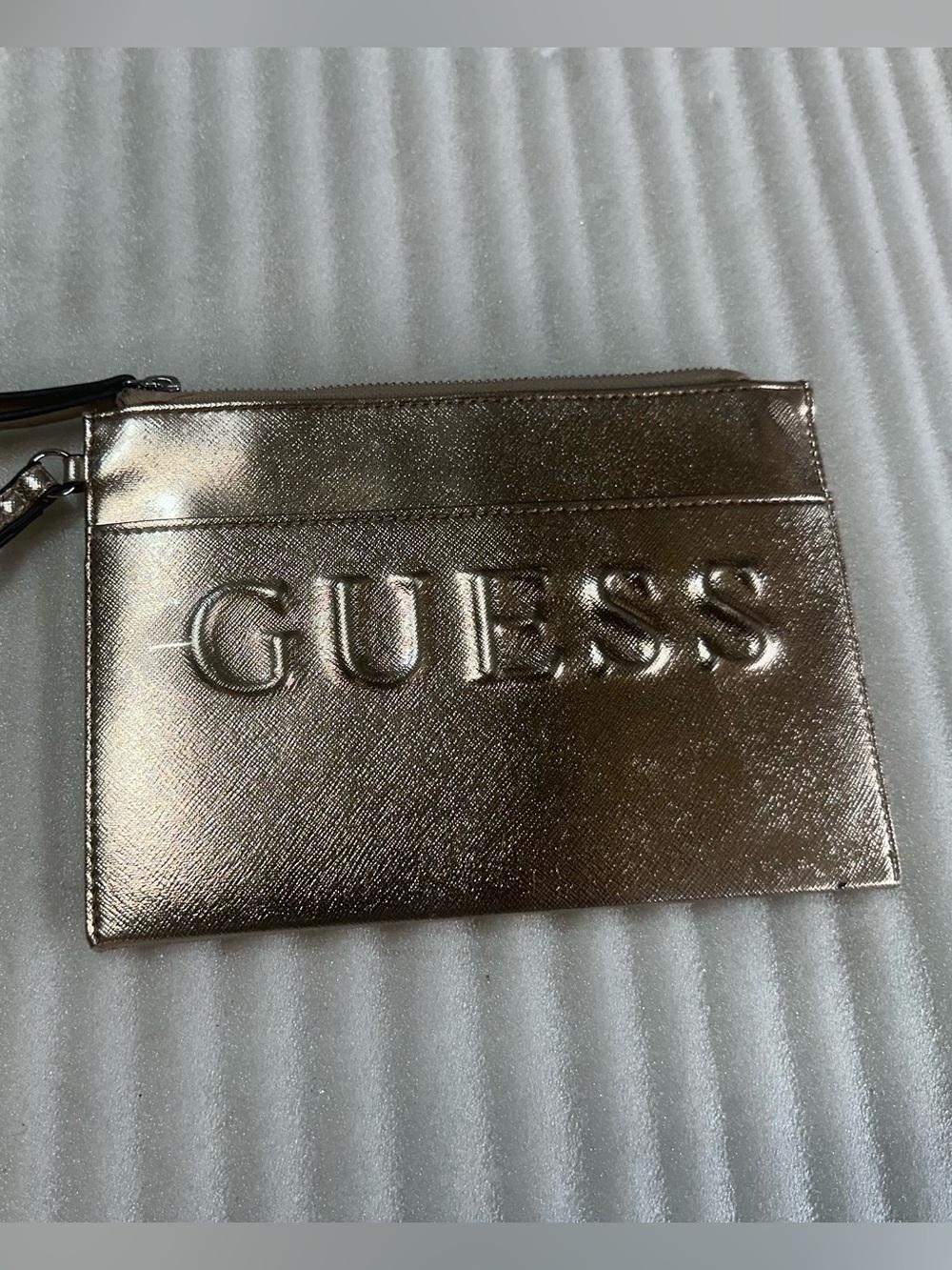 GUESS Gold Zip Wallet Wristlet